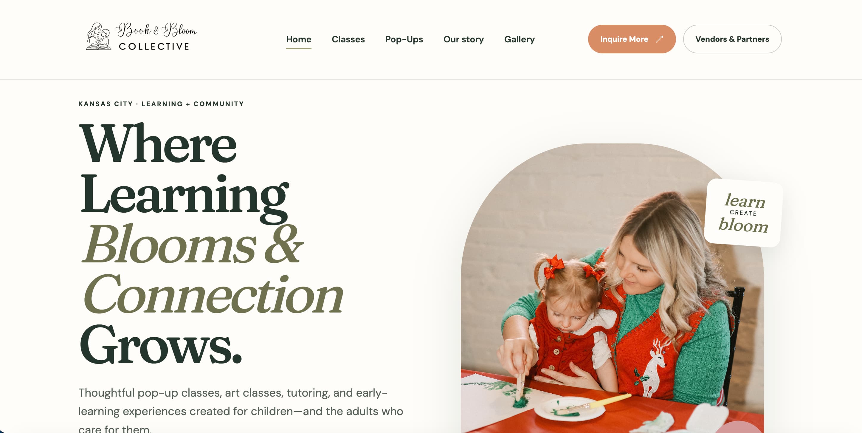 Book & Bloom Collective website screenshot